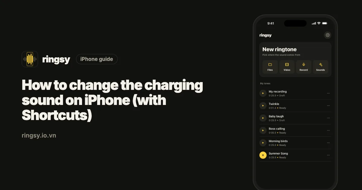 Cover: how to change the charging sound on iPhone (with Shortcuts)