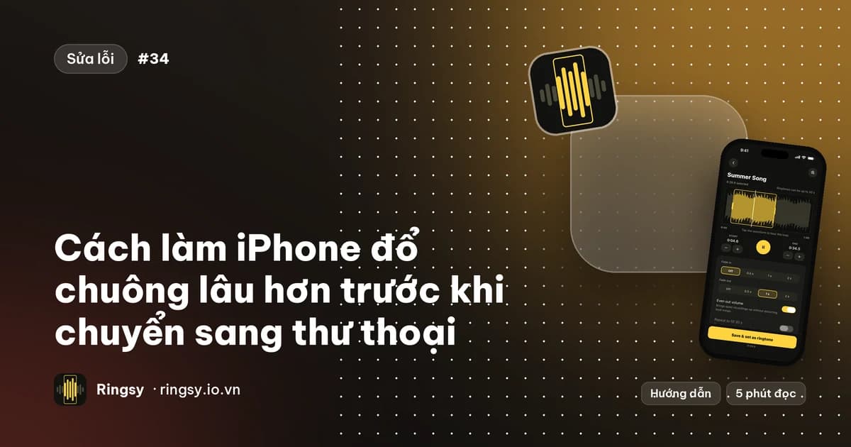 Ảnh bìa: cách làm iPhone đổ chuông lâu hơn trước khi chuyển sang thư thoại, cạnh trình chỉnh sửa của Ringsy