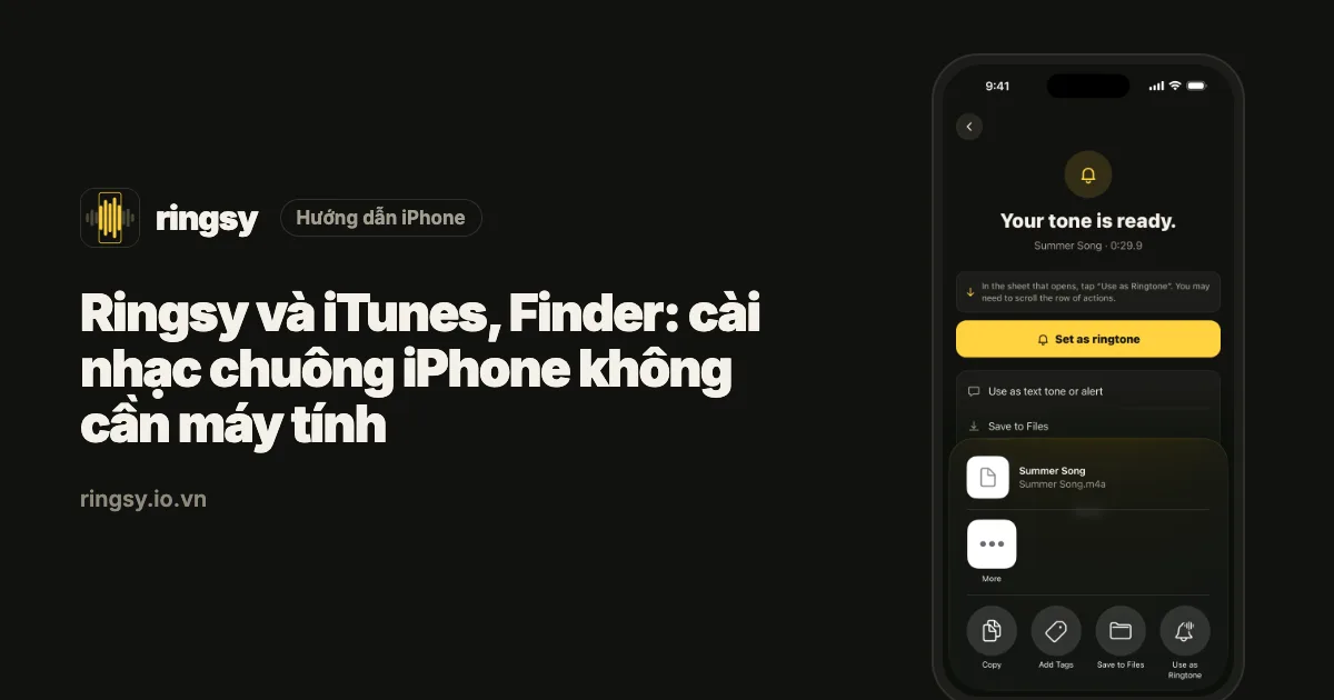 Ảnh bìa: Ringsy và iTunes, Finder để cài nhạc chuông iPhone