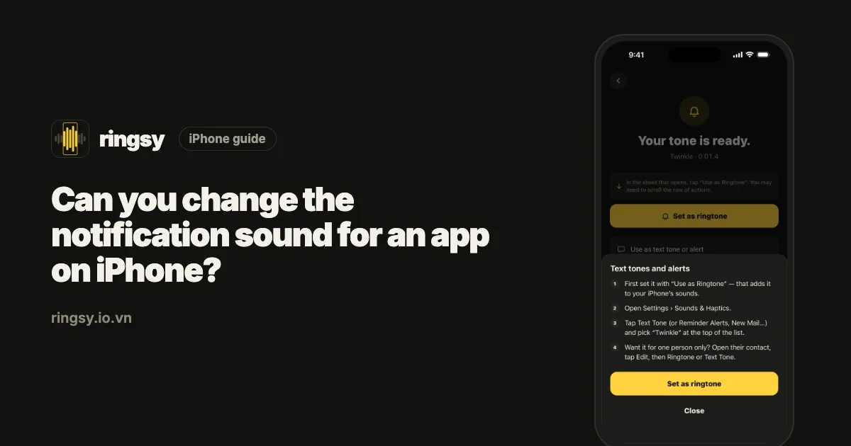 Cover: can you change the notification sound for an app on iPhone