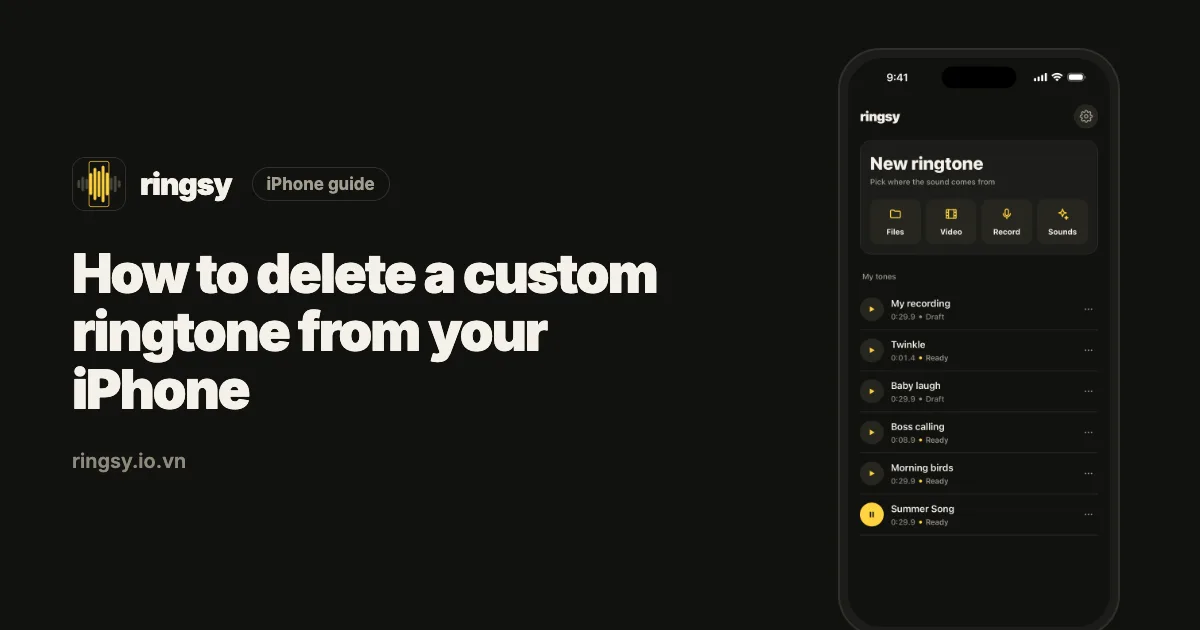 Cover: how to delete a custom ringtone from iPhone