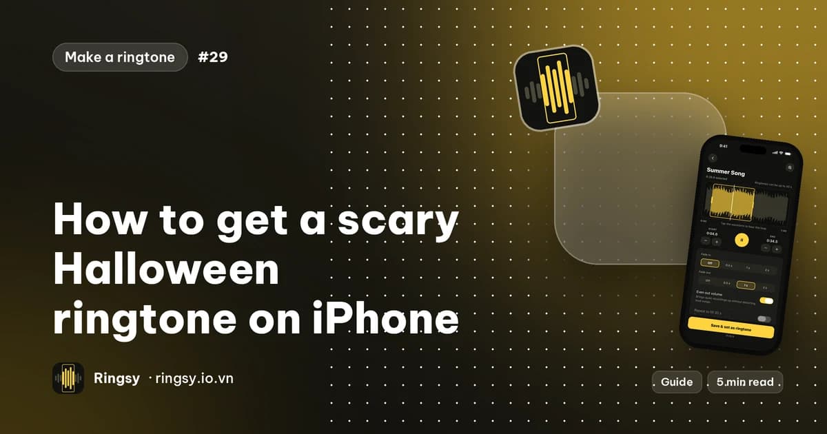 Cover: how to get a scary Halloween ringtone on iPhone, beside Ringsy's editor