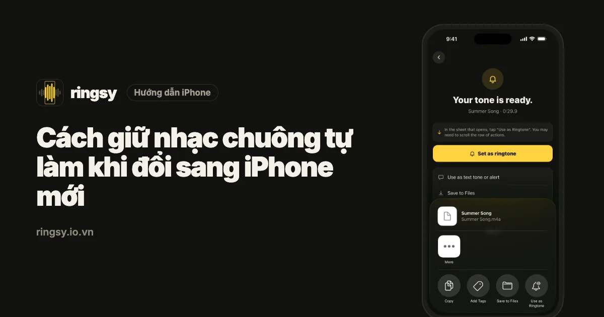 Ảnh bìa: cách giữ nhạc chuông tự làm khi đổi iPhone mới