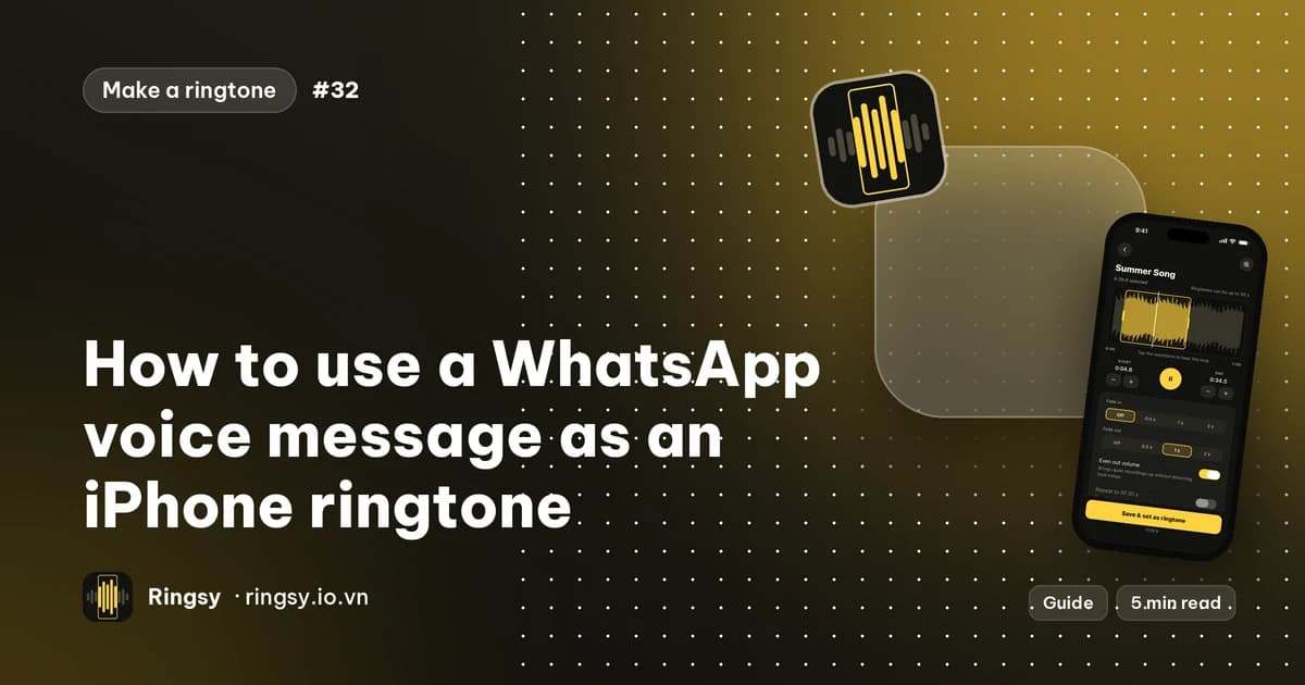 Cover: how to use a WhatsApp voice message as an iPhone ringtone